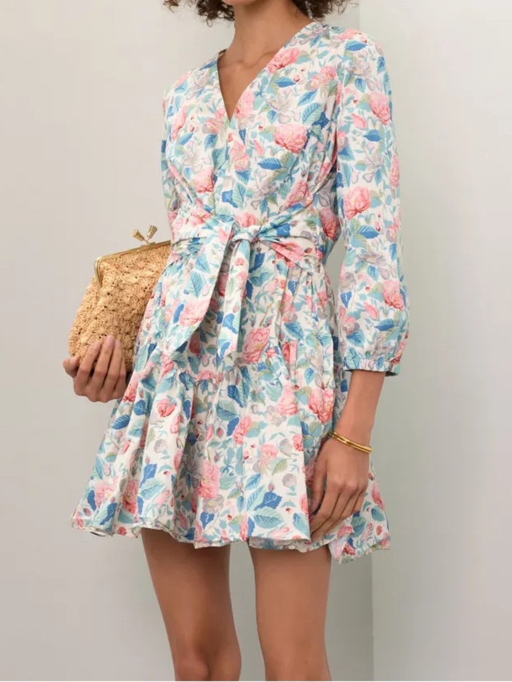 La Vie Rebecca Taylor Painted Garden Floral Cotton Mini Dress – Size Medium